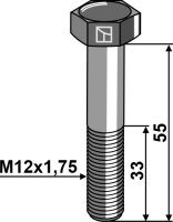 Sechskantschraube M12x175x55 ohne Mutter Passend für...