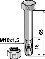 Schraube mit Sicherungsmutter M10 10.9 Passend für...