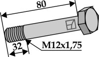 Schraube mit Sicherungsmutter M12x175 10.9 Passend...
