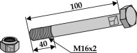 Schraube mit Sicherungsmutter M16 x 2 10.9 Passend...