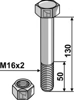 Schraube M16 x2x 130- 10.9 Passend für Kuhn Strom...