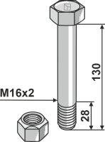 Schraube mit Sicherungsmutter M16 x 2 10.9