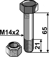 Schraube mit Sicherungsmutter M14x2 10.9 Passend für...