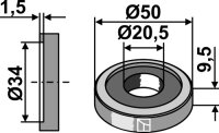 Scheibe Ø50x95xØ205 Passend für Mc...