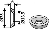 Scheibe Ø35x6xØ135 mit versenkter Bohrung...