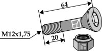 Schraube M 12 x 65 -10.9 mit Sicherungsmutter Passend...