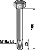 Schraube M16x15 x 100 10.9 Passend für Dücker...