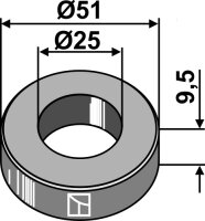 Scheibe Ø51x95xØ25 Passend für Ferri...