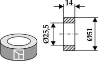 Scheibe Ø51x14xØ255 Passend für Falc...