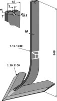 Stiel mit Schar 160mm Passend für Steketee 405616...