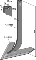 Stiel mit Schar 220mm Passend für Steketee 405622