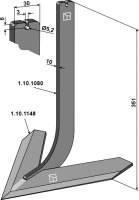 Stiel mit Schar 280mm Passend für Steketee 405628...