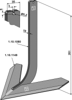 Stiel mit Schar 300mm Passend für Steketee 405630...