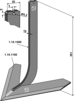 Stiel mit Schar 320mm Passend für Steketee 405632...