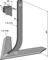 Stiel mit Schar 450mm Passend für Steketee 405645...