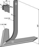Stiel mit Schar 500mm Passend für Steketee 405650...