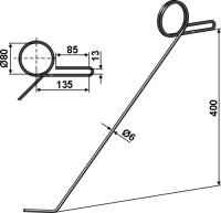 Torsionstriegelzinken links