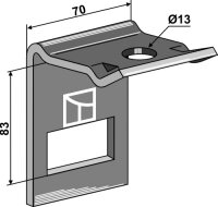 Halter für Zinken 45 x 12 mit Verstärkungsfeder...