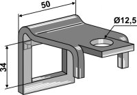 Halter für Zinken 32 x 10 mit Verstärkungsfeder...