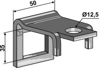 Halter für Zinken 32 x 12 mit Verstärkungsfeder...
