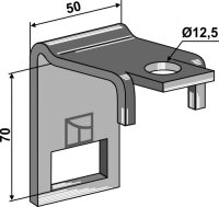 Halter für Zinken 32 x 10 mit Verstärkungsfeder...