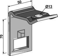 Halter für Zinken 32 x 10 mit Verstärkungsfeder...