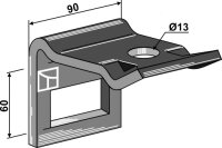 Halter für Zinken 65 x 10
