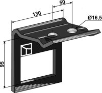 Halter für Zinken 90x13 mit Verstärkungsfeder...