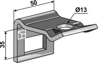 Halter für Zinken 32 x 10 mit Verstärkungsfeder...