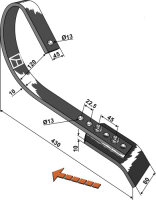 Schleppzinken Kpl. Passend für Kverneland RF2340986