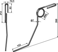 Torsionstriegelzinken links Passend für Steketee 602755