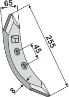 Grubberschar 255mm Passend für Jean de Bru 09 1110011