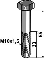 Sechskantschraube M10x15x55 ohne Mutter