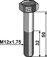 Maschinenschraube M12 DIN931 12.9