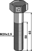 Sechskantschraube M20x25x65 ohne Mutter