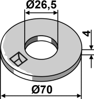 Unterlegscheibe Ø70x4xØ265