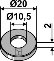 Unterlegscheibe Ø20x2xØ105 Passend für...