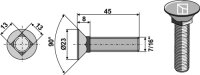 Pflugschraube 7/16"x45 Passend für Bourgault