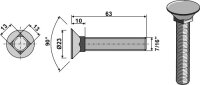 Pflugschraube 7/16"x63 Passend für Bourgault