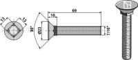 Pflugschraube 7/16"x69 Passend für Bourgault