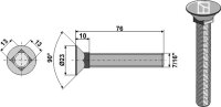 Pflugschraube 7/16"x76 Passend für Bourgault