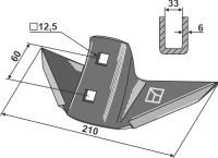 Flügelschar Passend für Kuhn K3014960 Flügelschar Passend für Kuhn K3014960