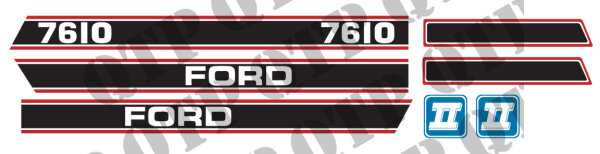 Typenschild - Ford 7610 Force 2 rot & schwarz