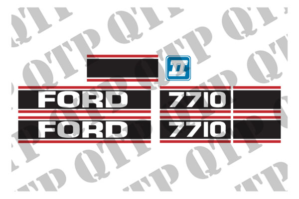 Typenschild Ford 7710 Force 2 rot & schwarz passend für Ford New Holland