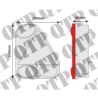 Frontkombinationsleuchte Radex 5+4 Pin Quick Fit vertikal...