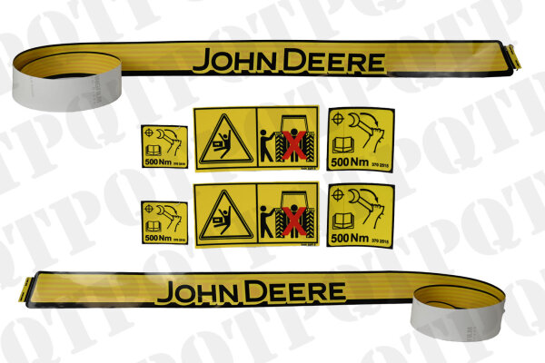 John Deere R M Series Bonnet Decal 6 Cylinder LH and RH