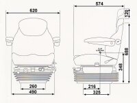 KAB 85/E6 12V – Luftgefederter Komfortsitz für...