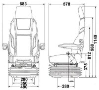 KAB 61/K4 – Mechanisch gefederter Baumaschinensitz...