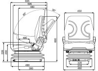 Staplersitz Forky M Stoff – Mechanisch gefederter...