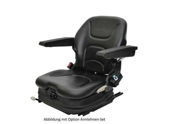 Tecthrone Medium AIR 80 PVC – Luftgefederter Staplersitz mit 12V-Kompressor